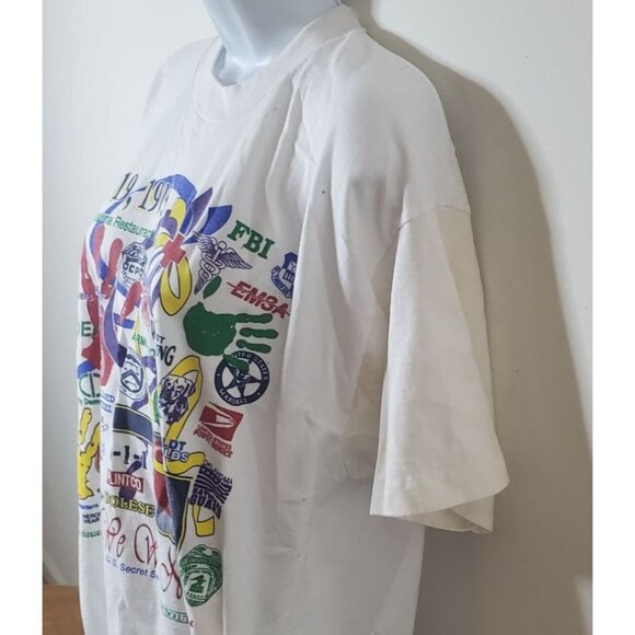 Vintage 1995 Oklahoma City Memorial T-Shirt Large By Fruit Of The Loom Cotton Si - Picture 9 of 9